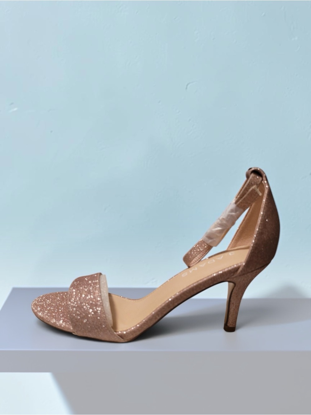 J. Adams "Dove" Fine Champagne Glitter heels